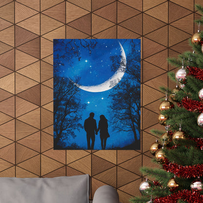 Couple Under The Moon Poster