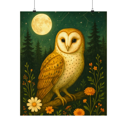 Moonlight Owl Poster