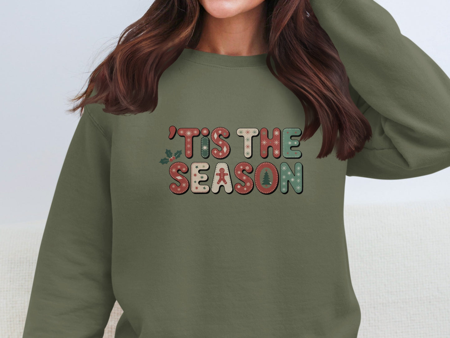 Festive Green 'Tis The Season Holiday Sweatshirt