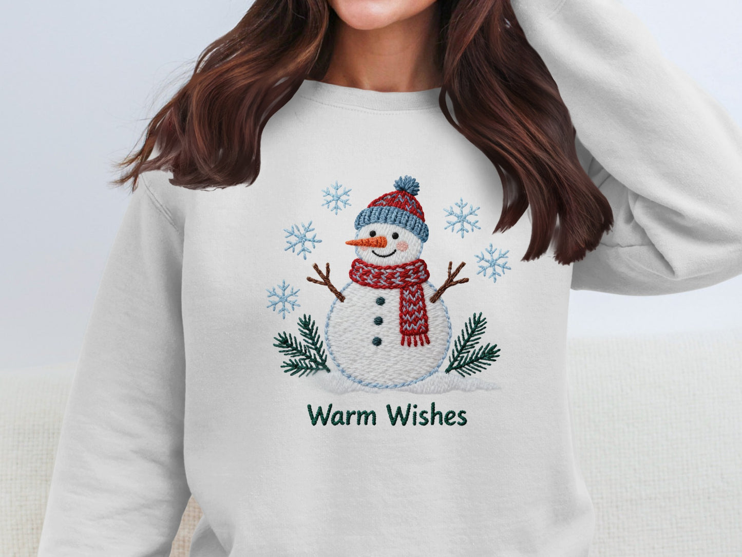 Warm Wishes Snowman Festive Graphic Sweatshirt