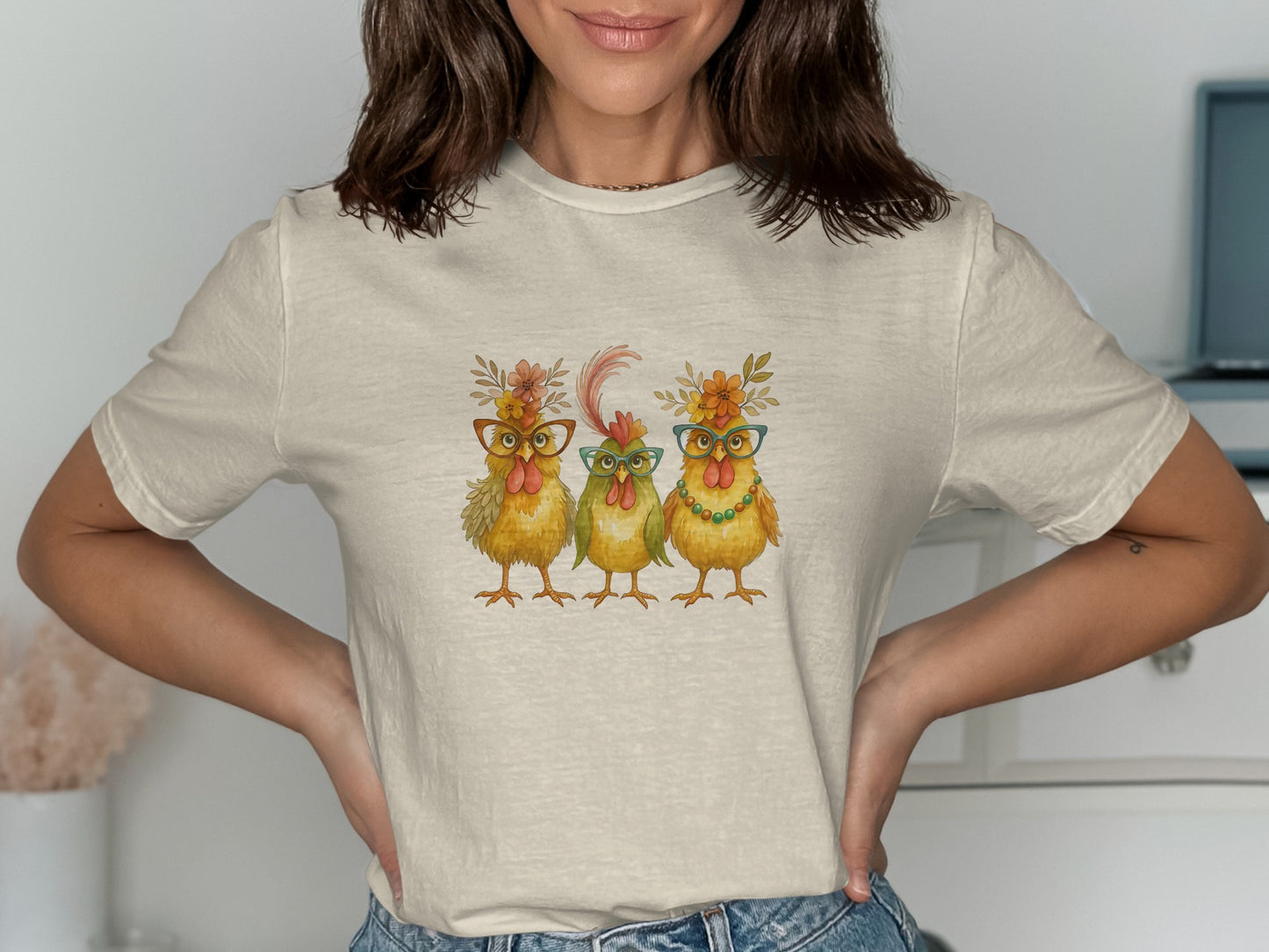 Cute Three Chickens Graphic T-shirt product type