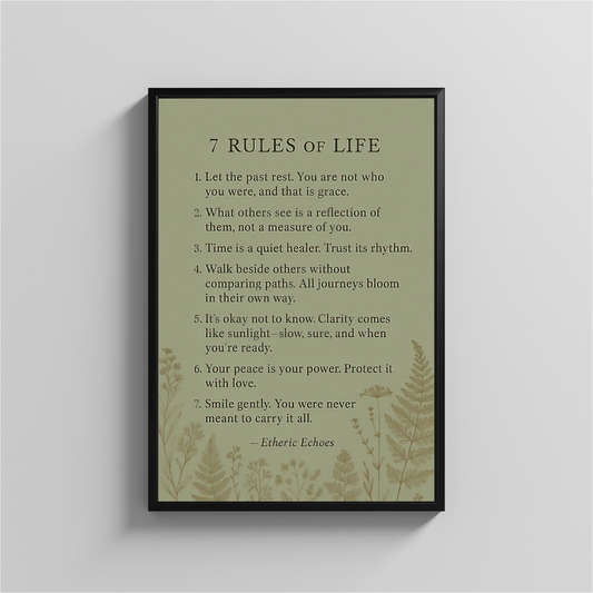 7 Rules Of Life Printable Wall Art Motivational Quote Download For Mindful Decor Office Or Home Gallery