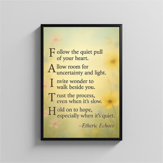 Faith Acrostic Poem Printable Wall Art Hope and Encouragement Digital Download