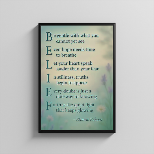 Belief Acrostic Poem Wall Art Inspirational Quote Printable