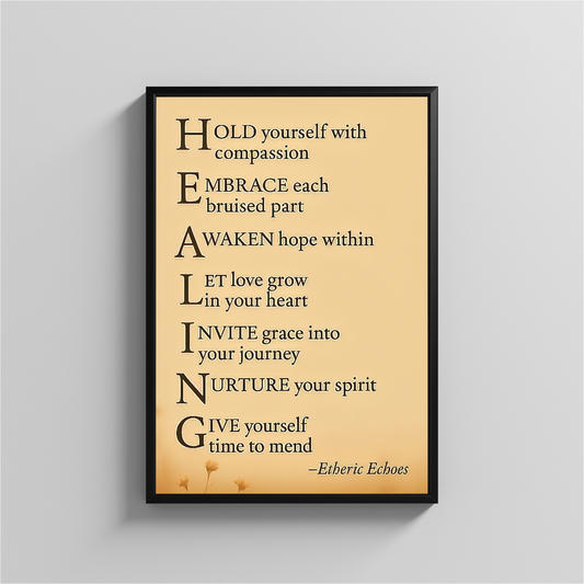 Healing Acrostic Poem Wall Art Digital Download