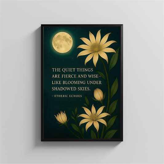 Moonlight Flower Quote Printable Wall Art Digital Download