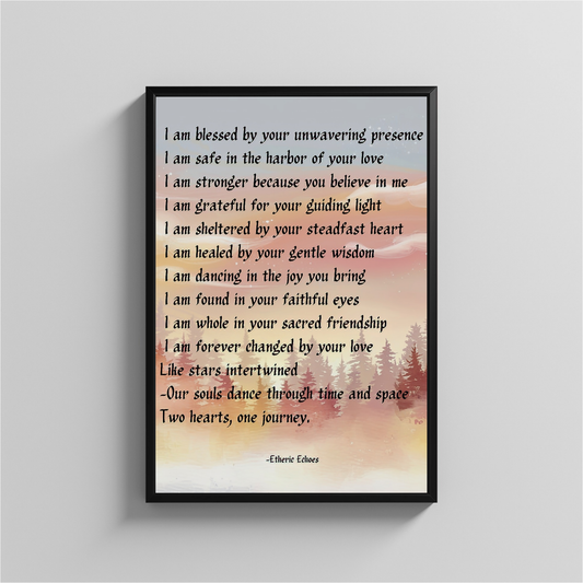 I Am Affirmation Guided by Love Digital Wall Art