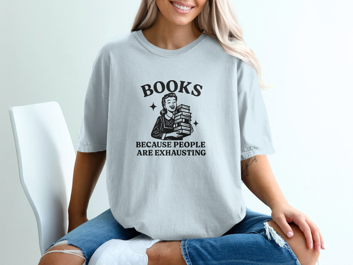 Books Because People Are Exhausting Shirt product type