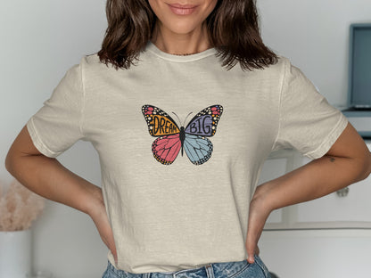 Dream Big Butterfly Graphic Tee shirt product type