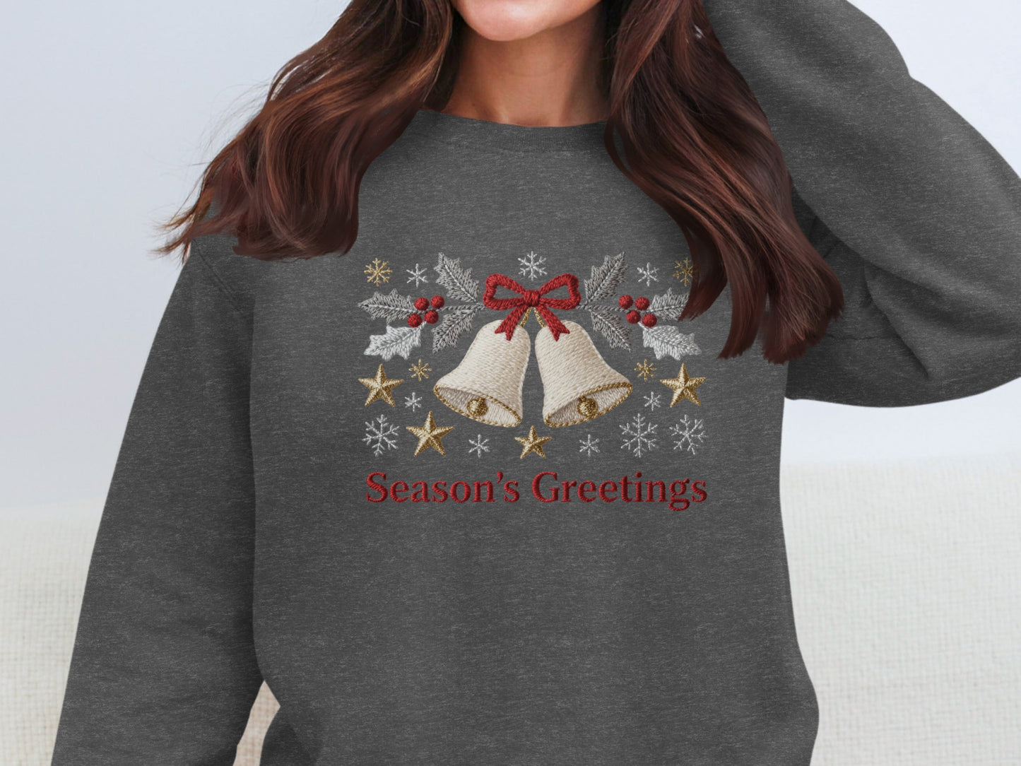 Season's Greetings Bells and Holly Sweatshirt