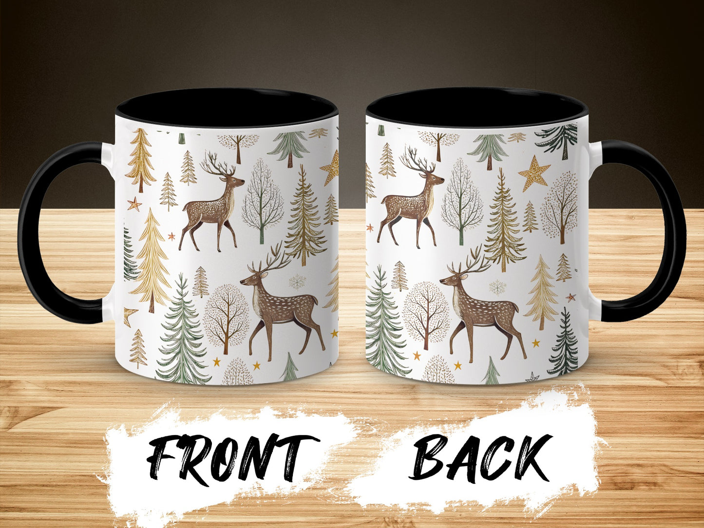 Elegant Deer and Forest Theme Mug Ideal for Holiday Gifts