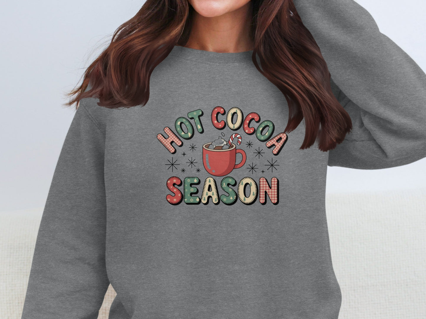 Cozy Hot Cocoa Season Graphic Sweatshirt