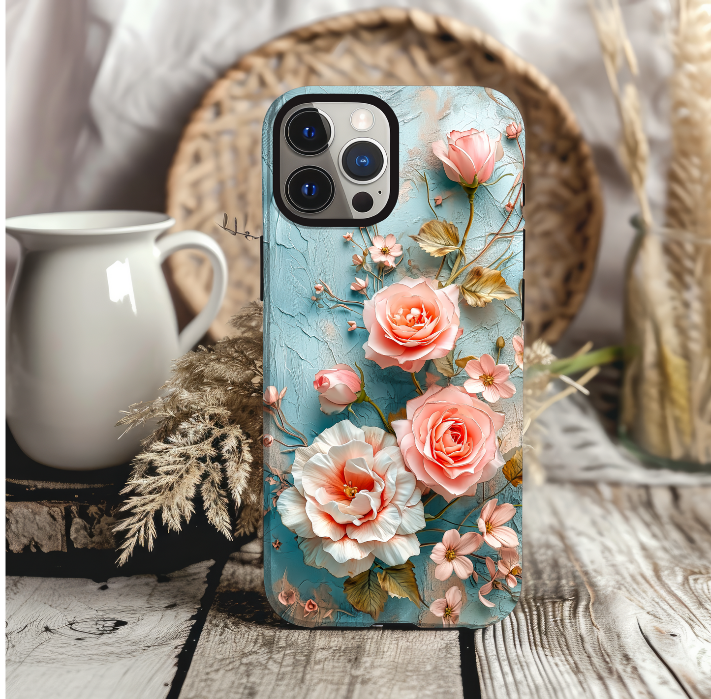 Vintage Pink Roses Phone Cases