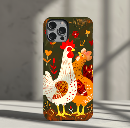 Folk Art Chickens Phone Case