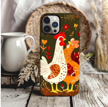 Folk Art Chickens Phone Case