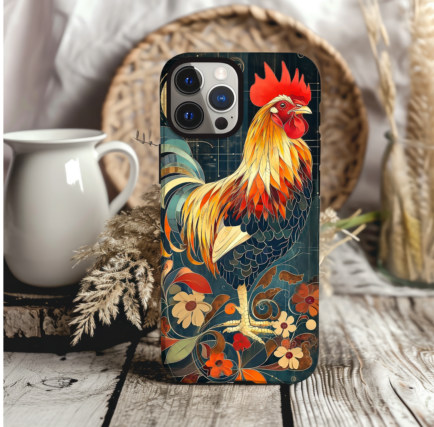 Vintage Rooster Art Phone Case