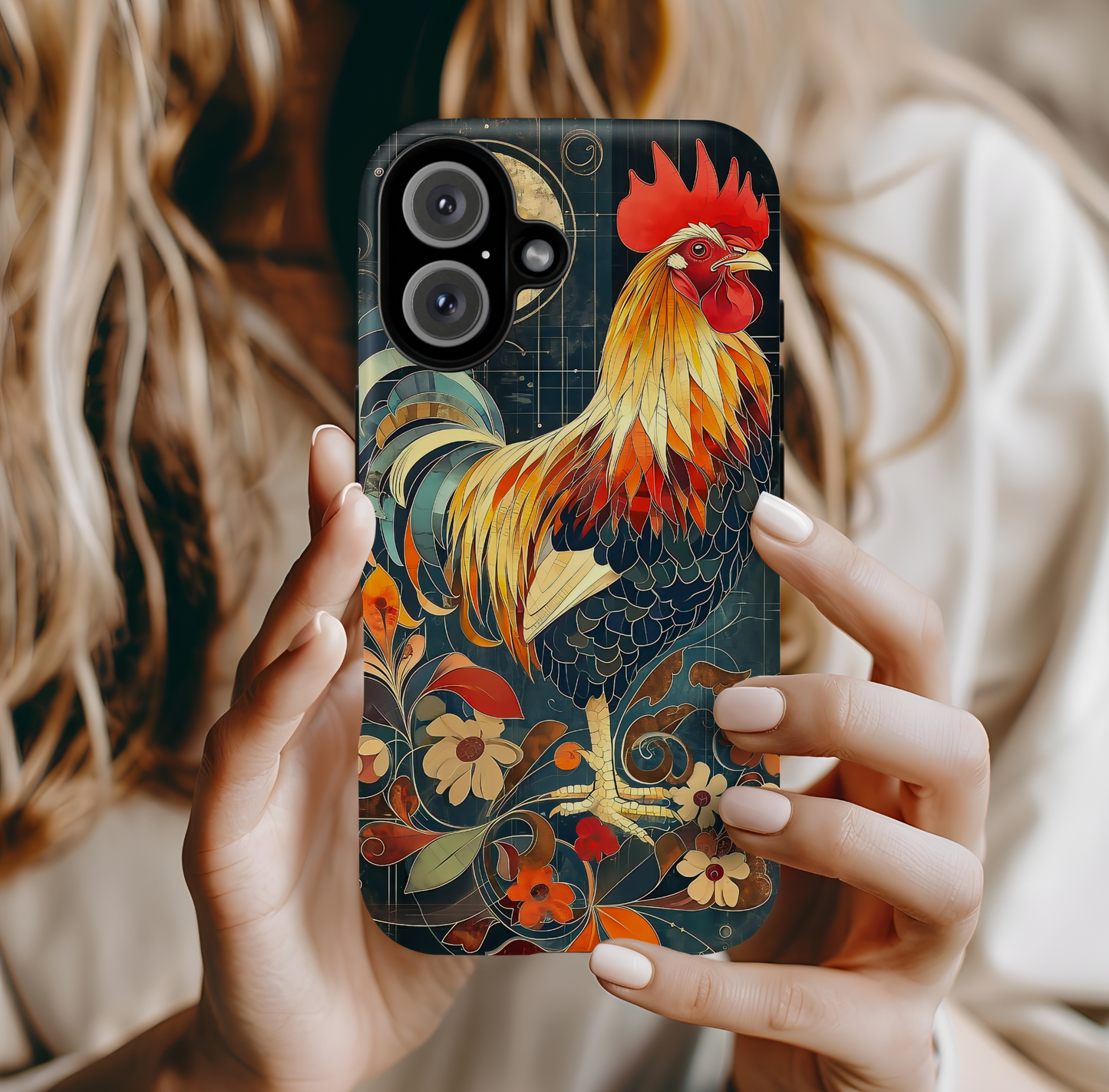 Vintage Rooster Art Phone Case