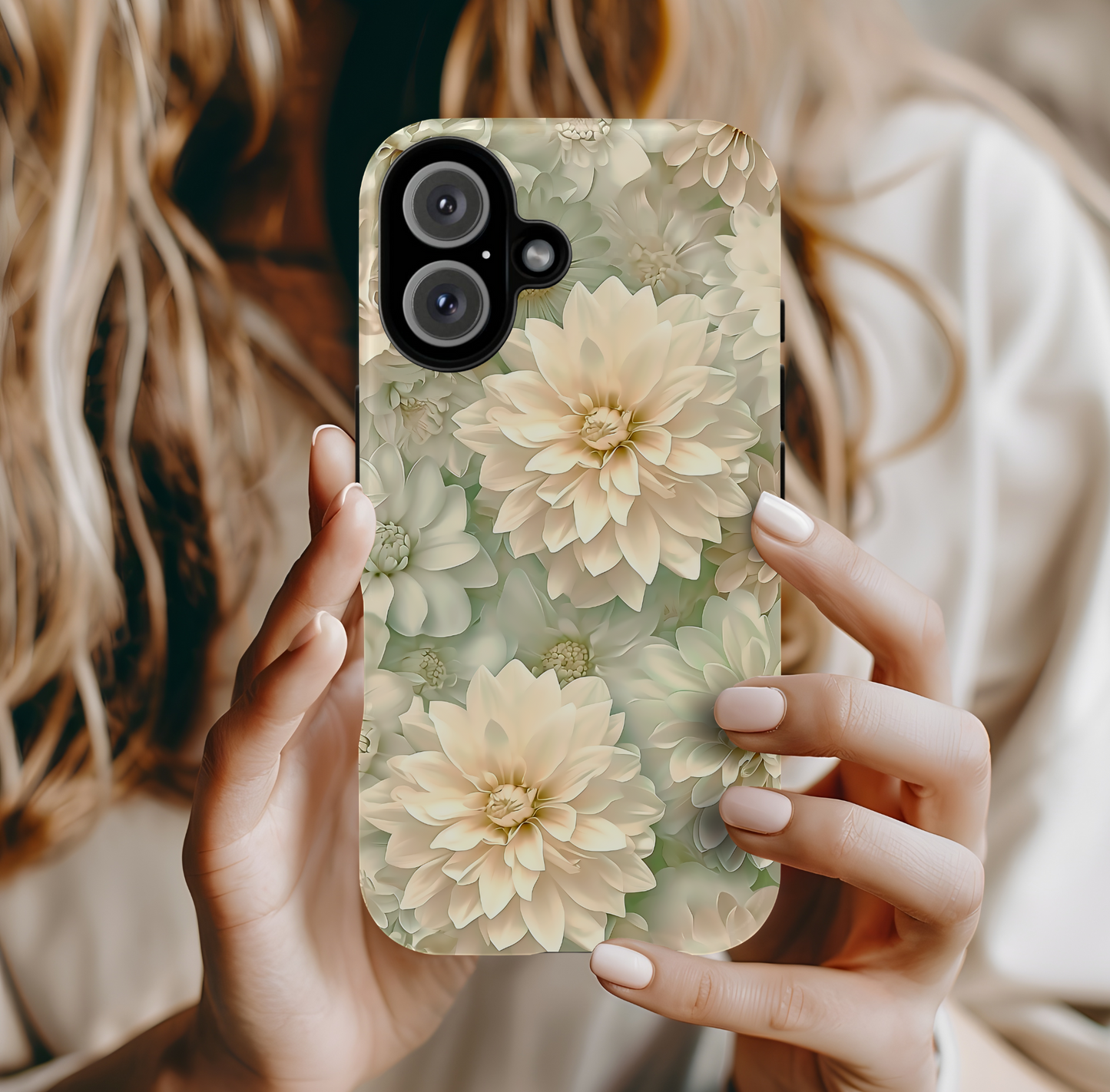 Dreamy Cream Dahlia Phone Case