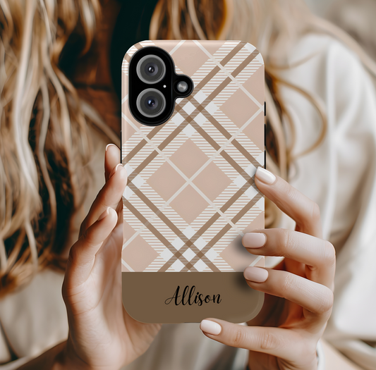 Personalized Designer Plaid Phone Case