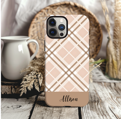 Personalized Designer Plaid Phone Case