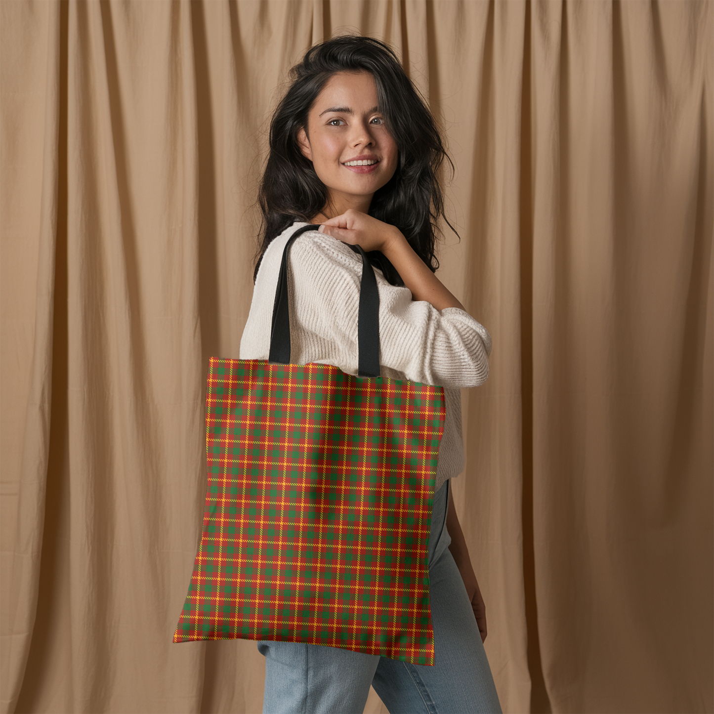 Classic Highland Tartan Canvas Tote Bag