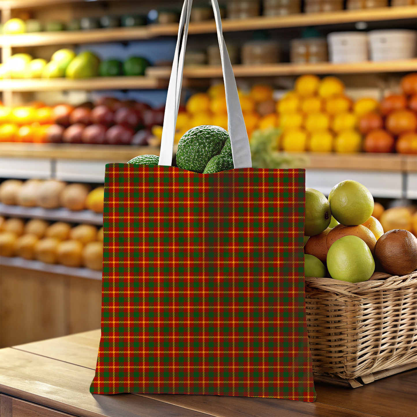 Classic Highland Tartan Canvas Tote Bag