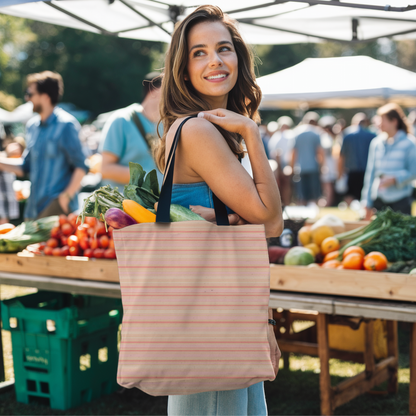 Peachy Stripes Tote Bag