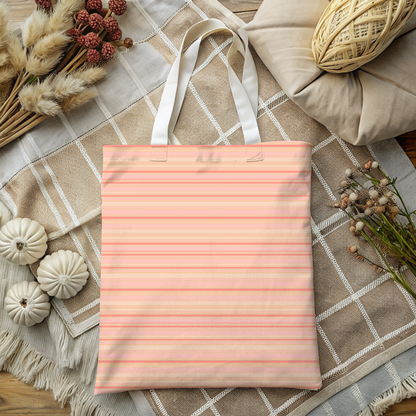 Peachy Stripes Tote Bag