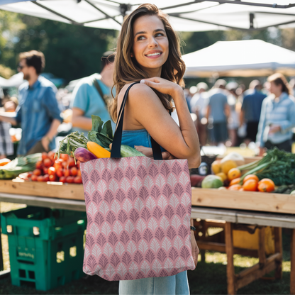 Rosy Leaves Canvas Tote Bag