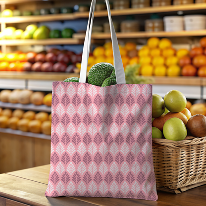 Rosy Leaves Canvas Tote Bag