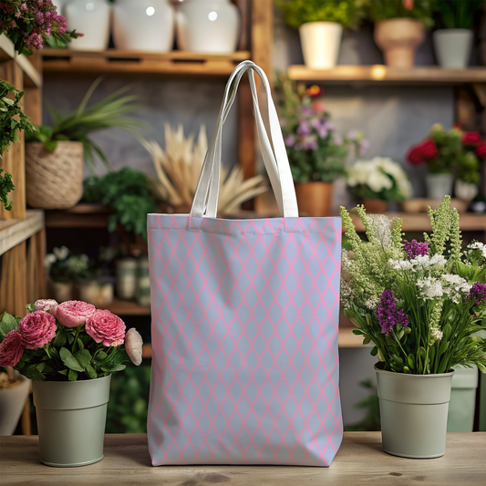 Lavender Diagonal Pattern Tote Bag