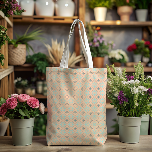 Peachy Diamond Canvas Tote Bag