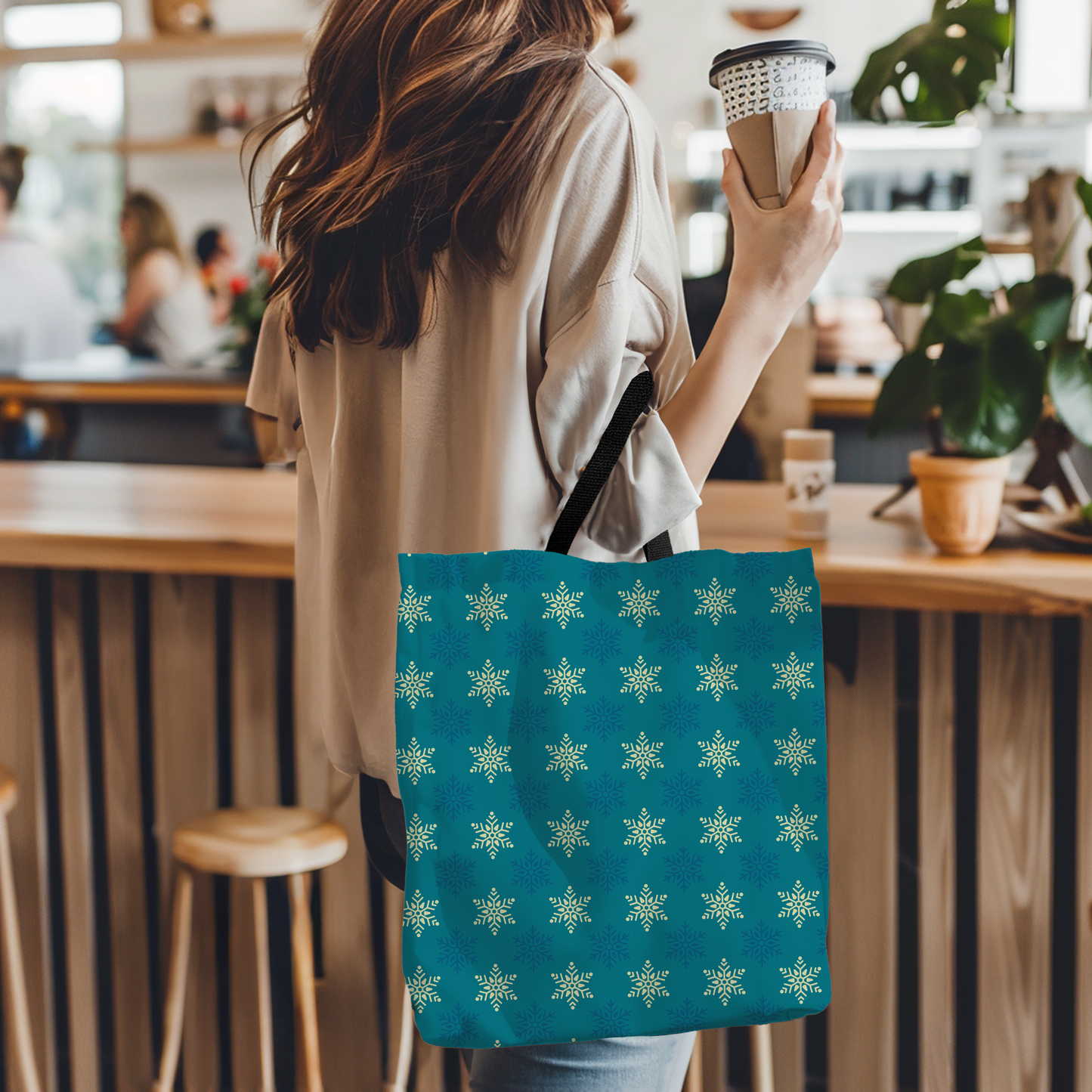 Turquoise Starlight Tote Bag