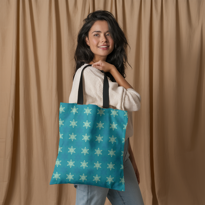 Turquoise Starlight Tote Bag