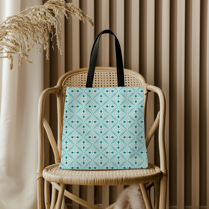 Mint Mosaic Canvas Tote Bag