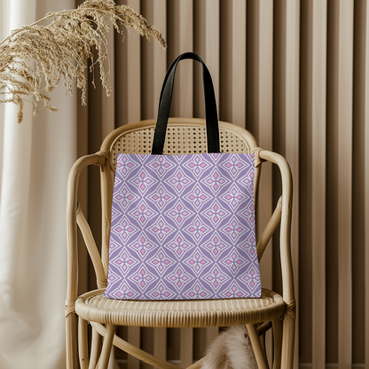 Lavender Lattice Bloom Tote Bag