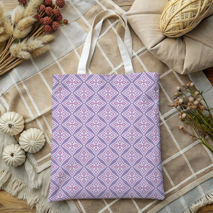 Lavender Lattice Bloom Tote Bag