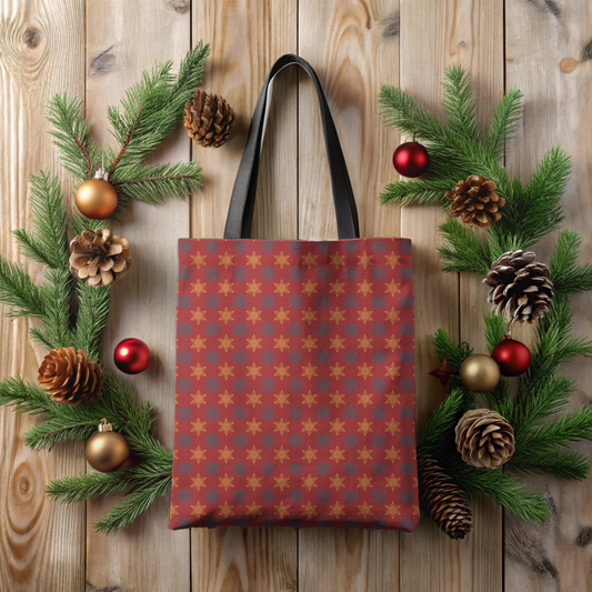 Maroon Starlight Canvas Tote Bag