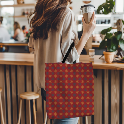 Maroon Starlight Canvas Tote Bag