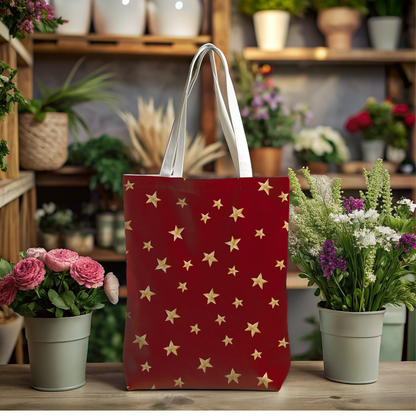 Burgundy Starlight Tote Bag