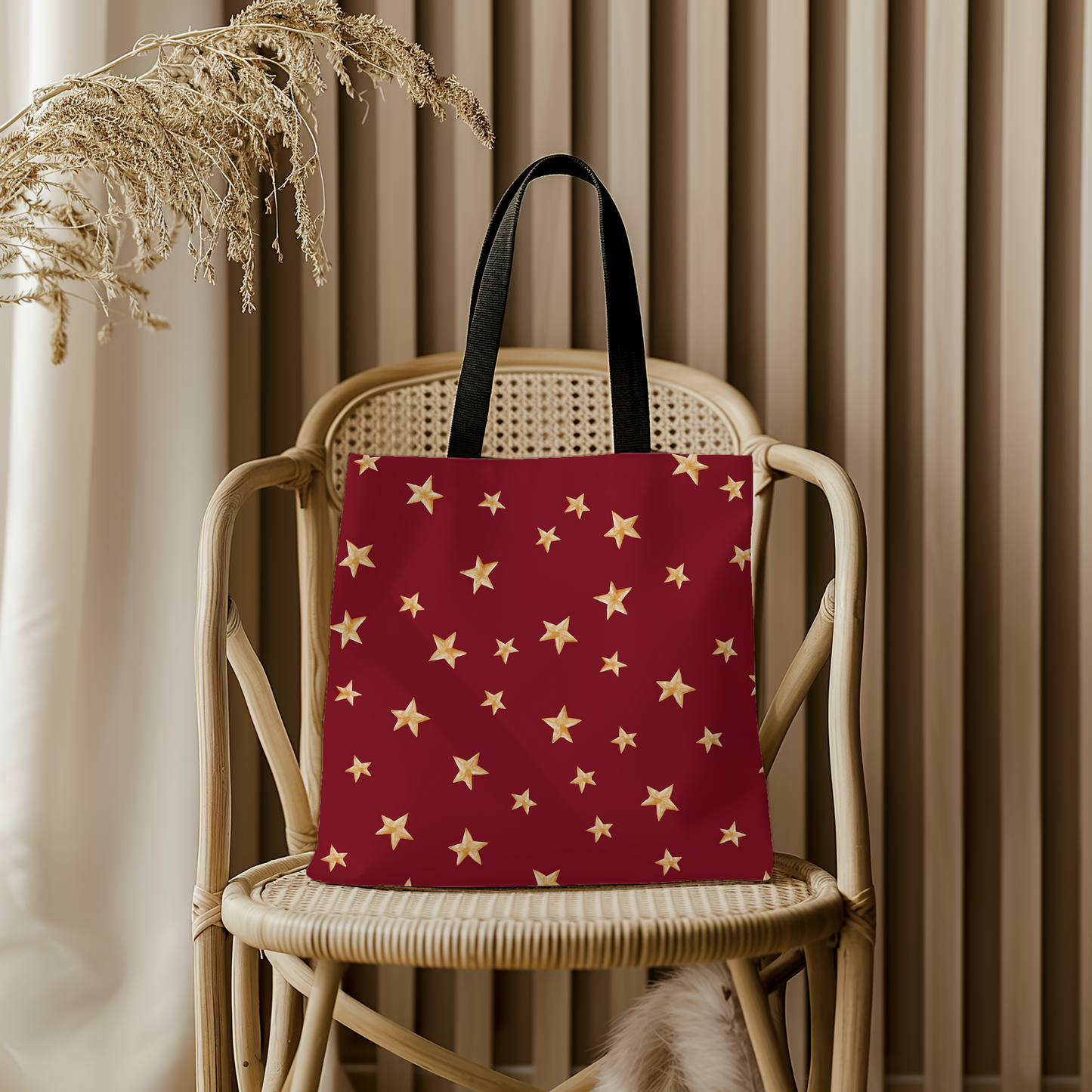 Burgundy Starlight Tote Bag