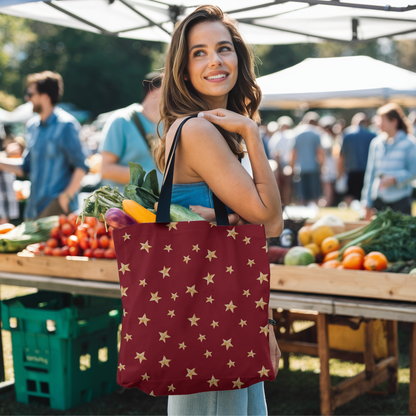 Burgundy Starlight Tote Bag