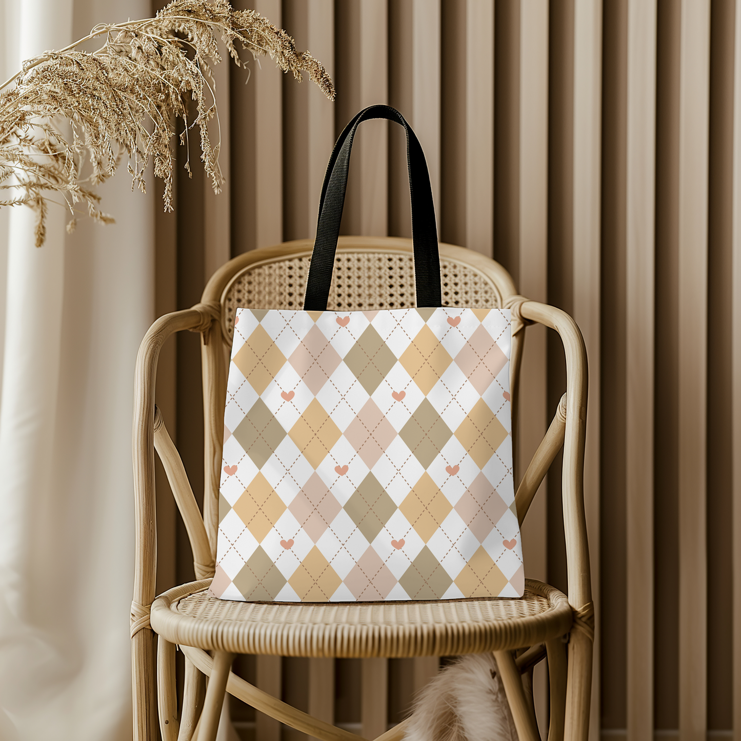 Classic Hearts & Diamond Tote Bag