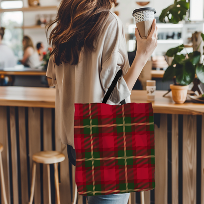 Festive Plaid Market Tote Bag