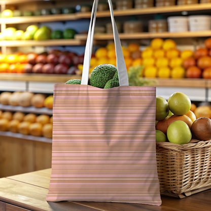 Peach Ribbon Canvas Tote Bag