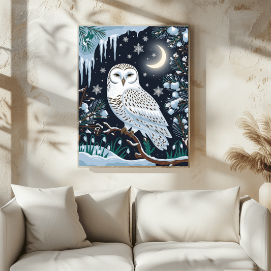Snow Owl On A Winter`s Night Poster
