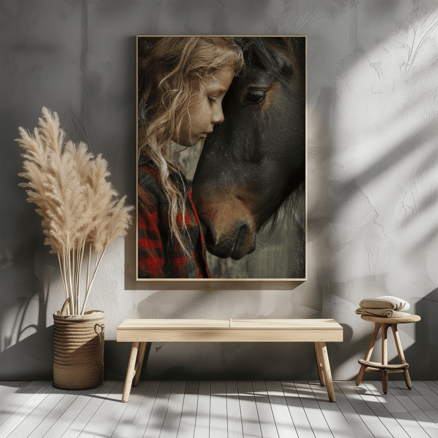 Girl With Horse Poster