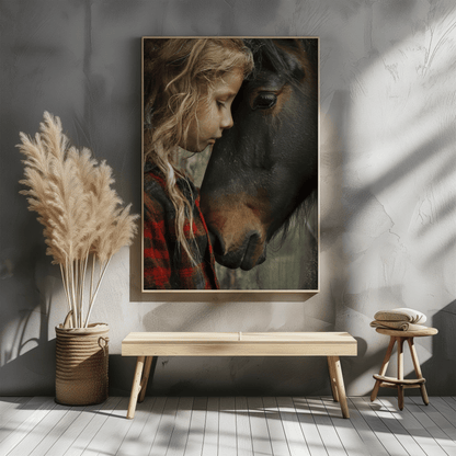 Girl With Horse Poster