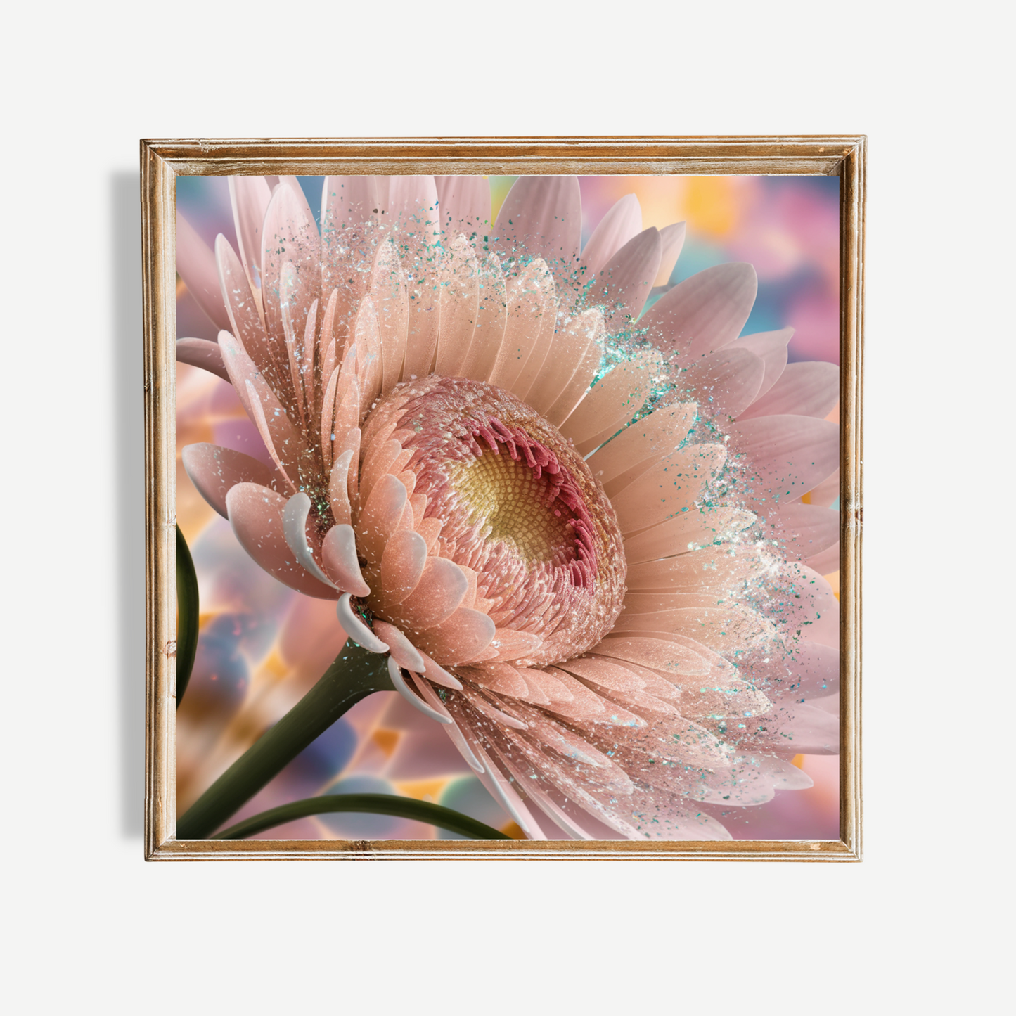 Glitter Pink Flower Poster