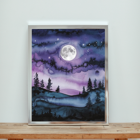 Full Moon Night Sky Poster